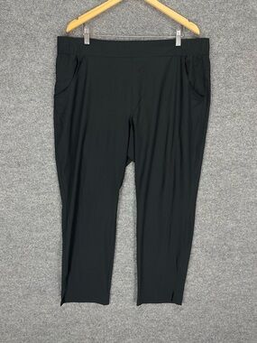 Eddie Bauer Ladies Travel Pants Size XL Black Stretch Pull On Outdoors Casual